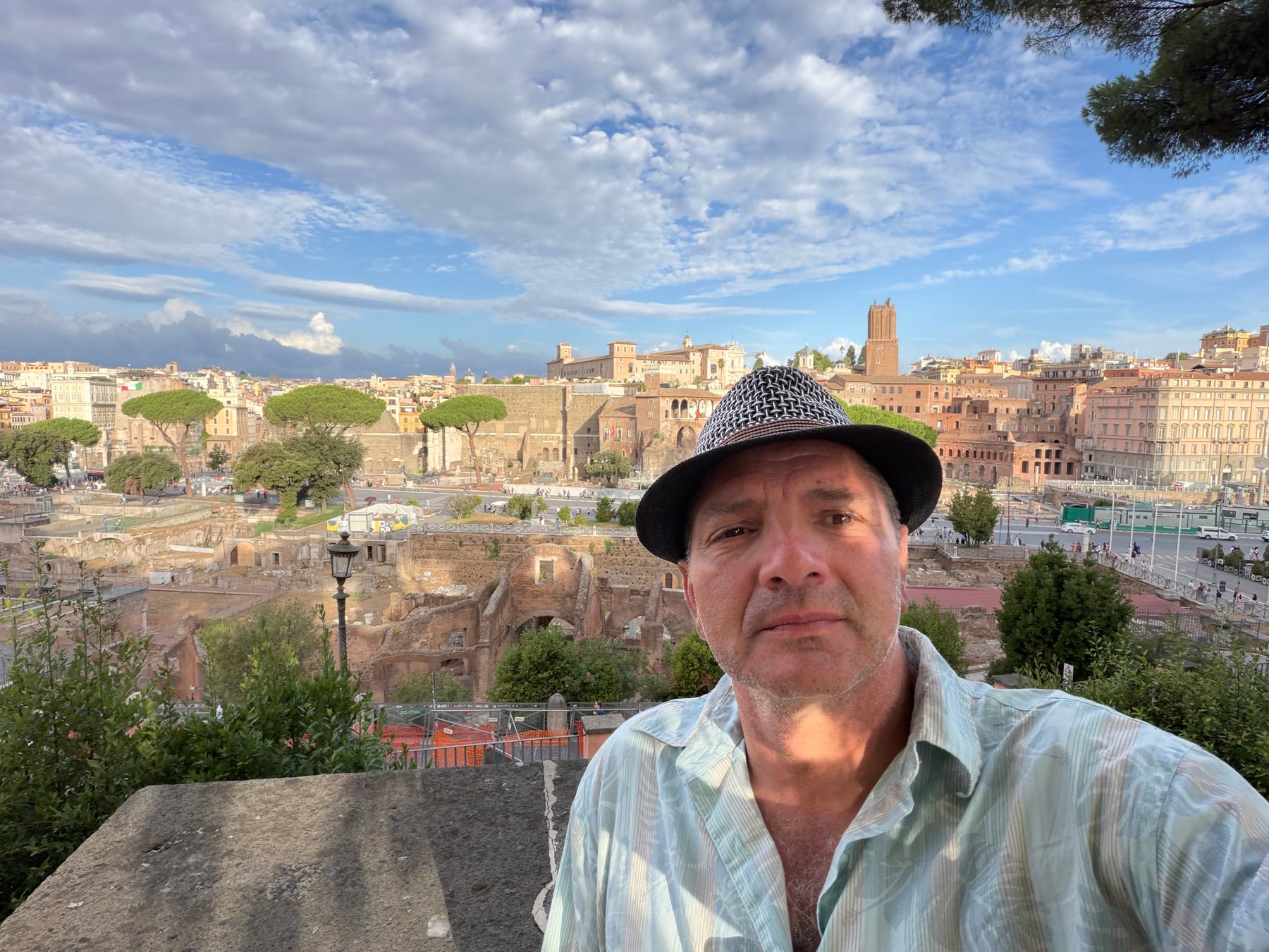 Doychin Karshovski overlooking the Roman Forum during a visit to Rome